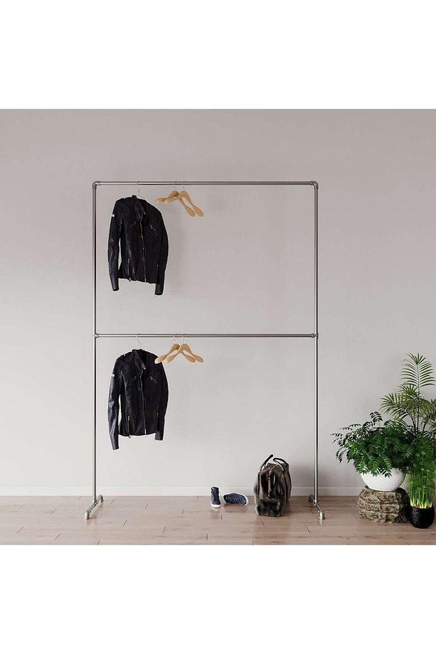 Endüstriyel Elbise Askılığı - Açık Gardrop Metal Elbise Teşhir Askısı -  Butik Teşhir Rafı-33 - 2