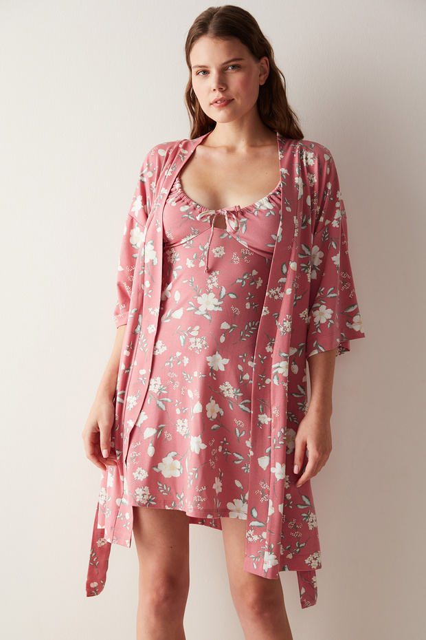 Rochie roz florală - 1