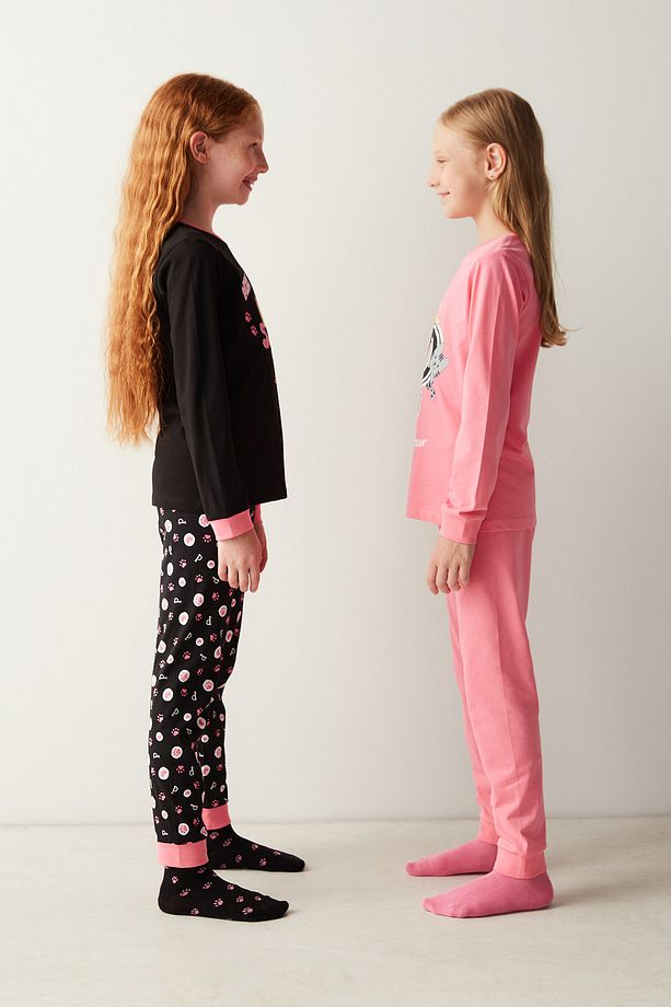 Kız Çocuk Meow Team 2li Pijama Takımı - 3