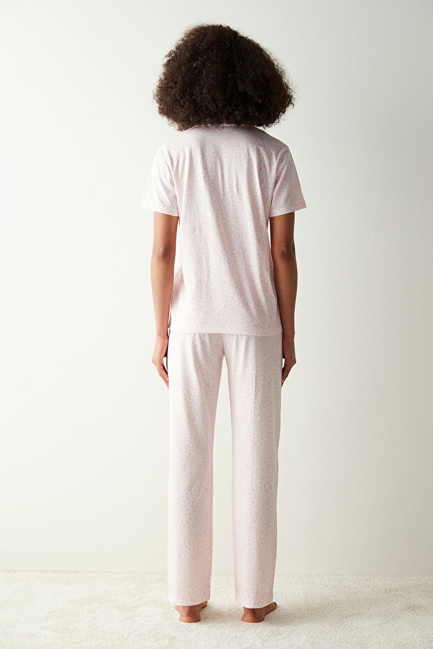 طقم بيجامة بنطال منقوش بأكمام قصيرة - 6