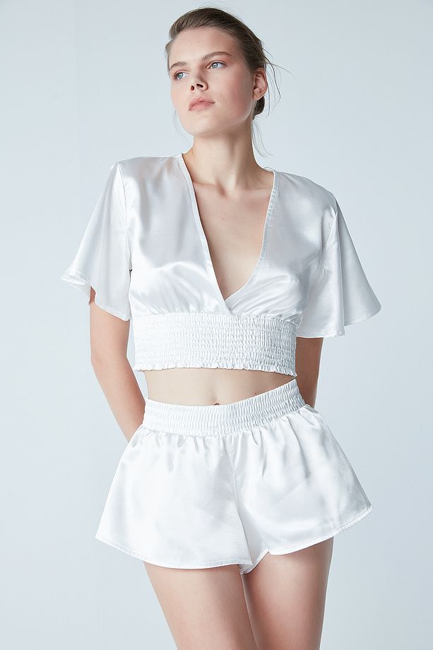 Bridal Charming Satin Şort Pijama Takımı - 4
