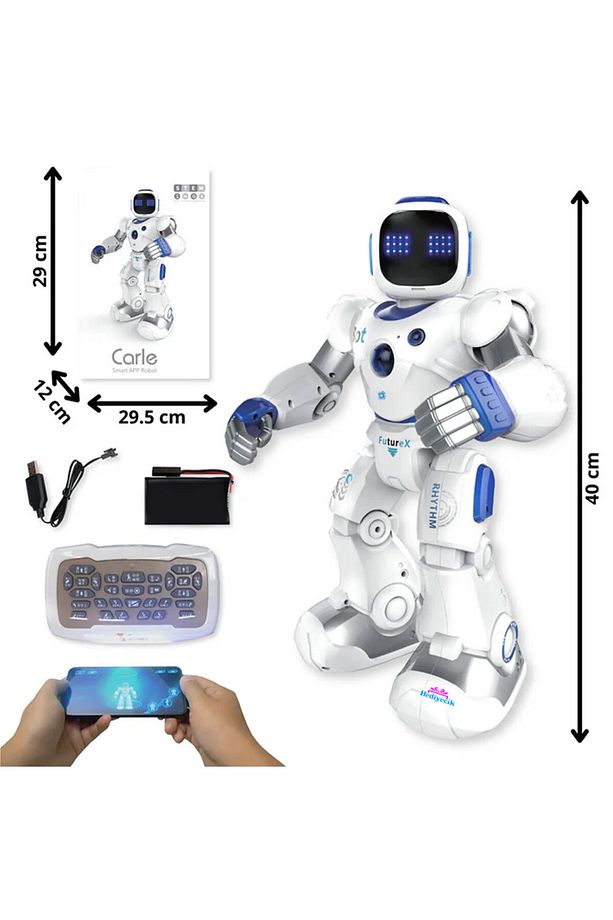 Ruko Smart Robot Kumandalı Programlanabilir İnteraktif RC Robot Ses Kontrollü ve App Kontrollü 40 Cm - 9
