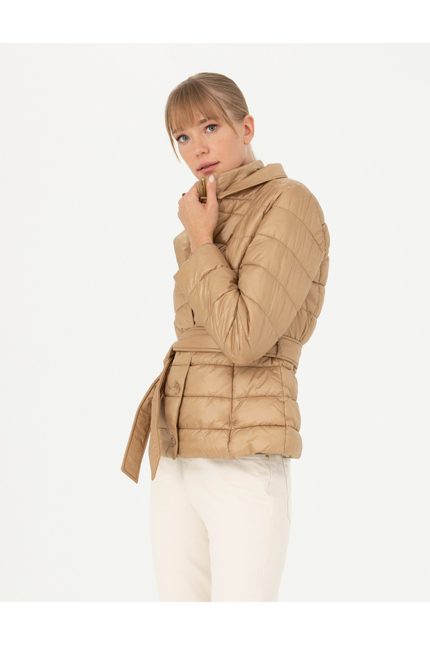 Beige Slim Fit Coat 50274441 -Vr011