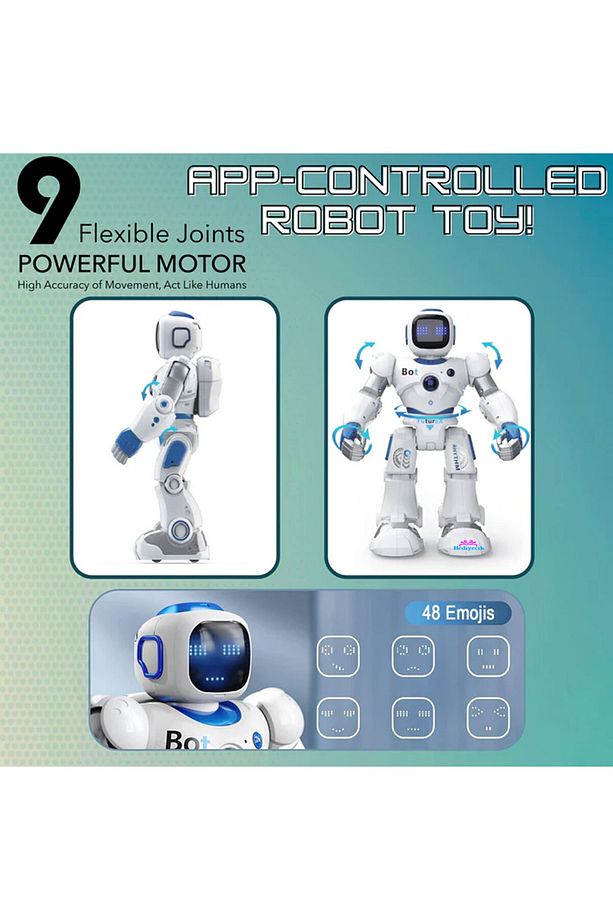 Ruko Smart Robot Kumandalı Programlanabilir İnteraktif RC Robot Ses Kontrollü ve App Kontrollü 40 Cm - 6