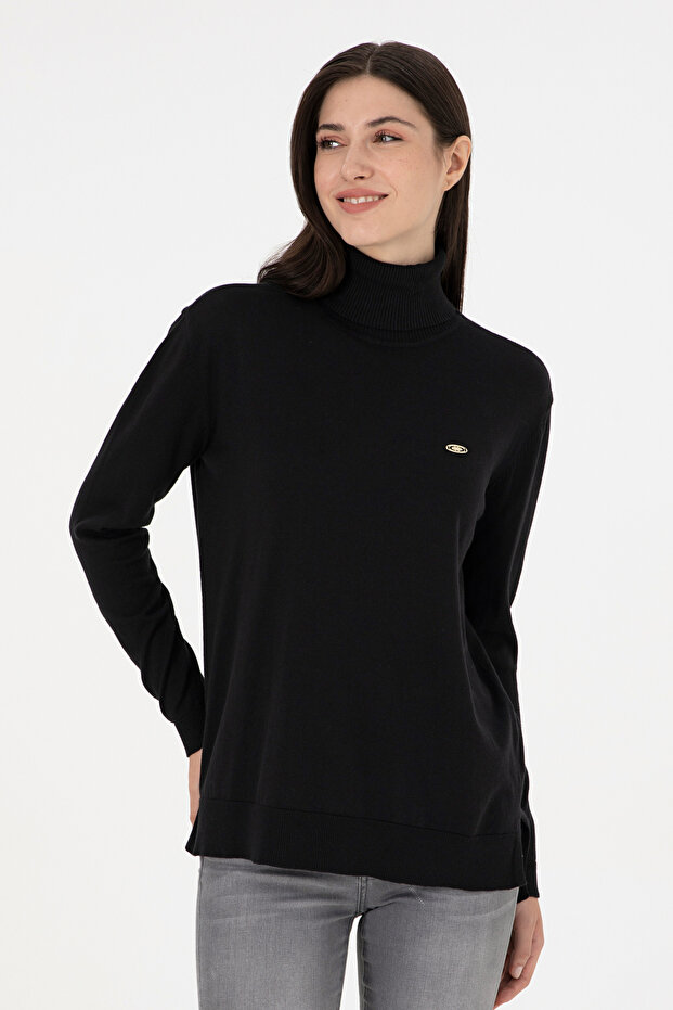 Women's Black Basic High-Rise Sweater 50288974-Vr046