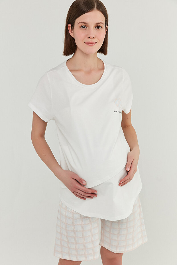 Mama Gingham Ss Tişört - 1