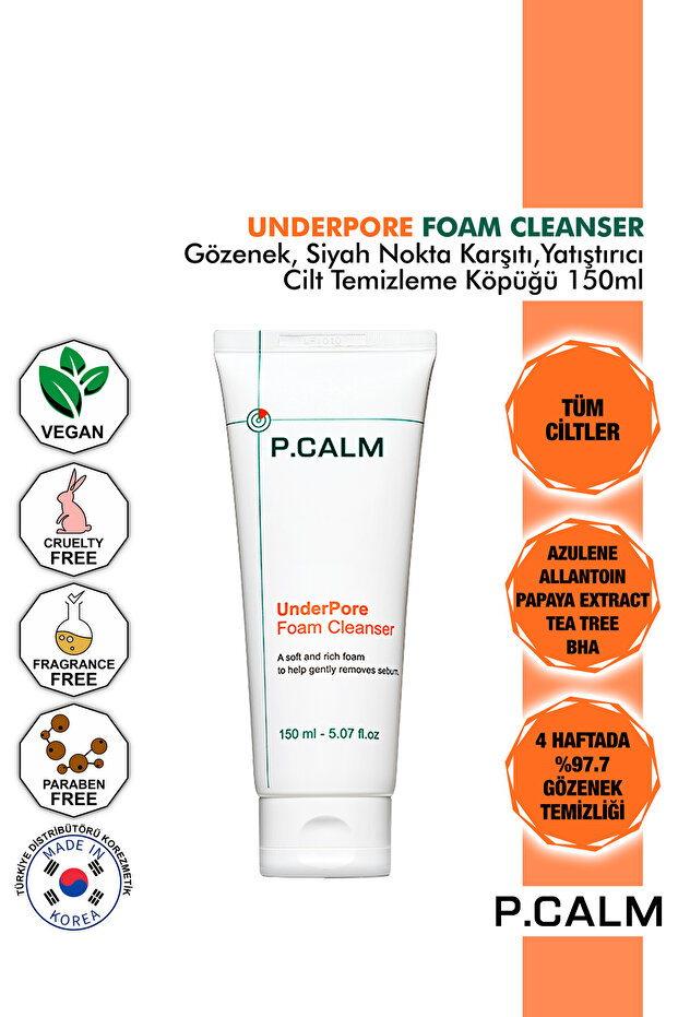 P.Calm Azulene and Tea Tree - Pore, Anti-Blackhead, Soothing Underpore Skin Cleanser