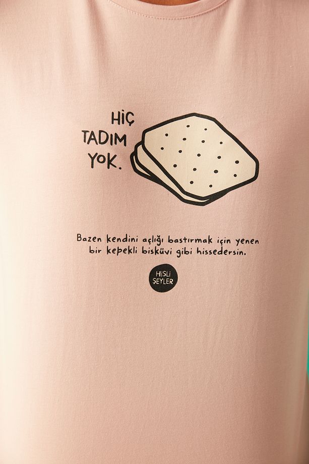 Açık Pembe Tadım Pijama Takımı-hisli Şeyler Koleksiyonu - 6