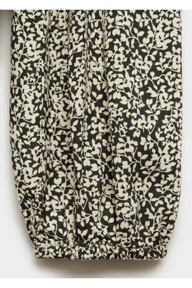 Düğmeli desenli elbise - 8