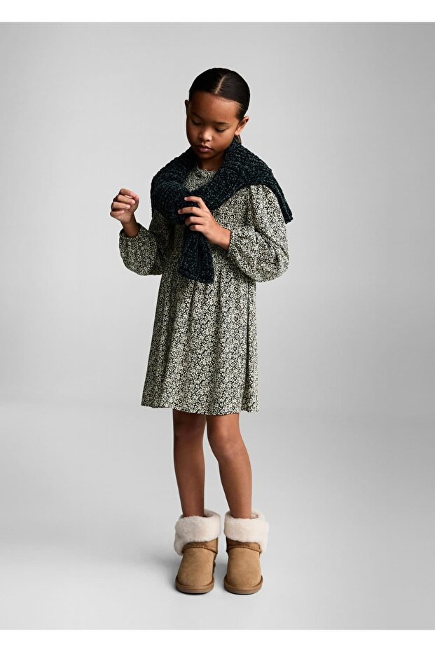 Düğmeli desenli elbise - 2