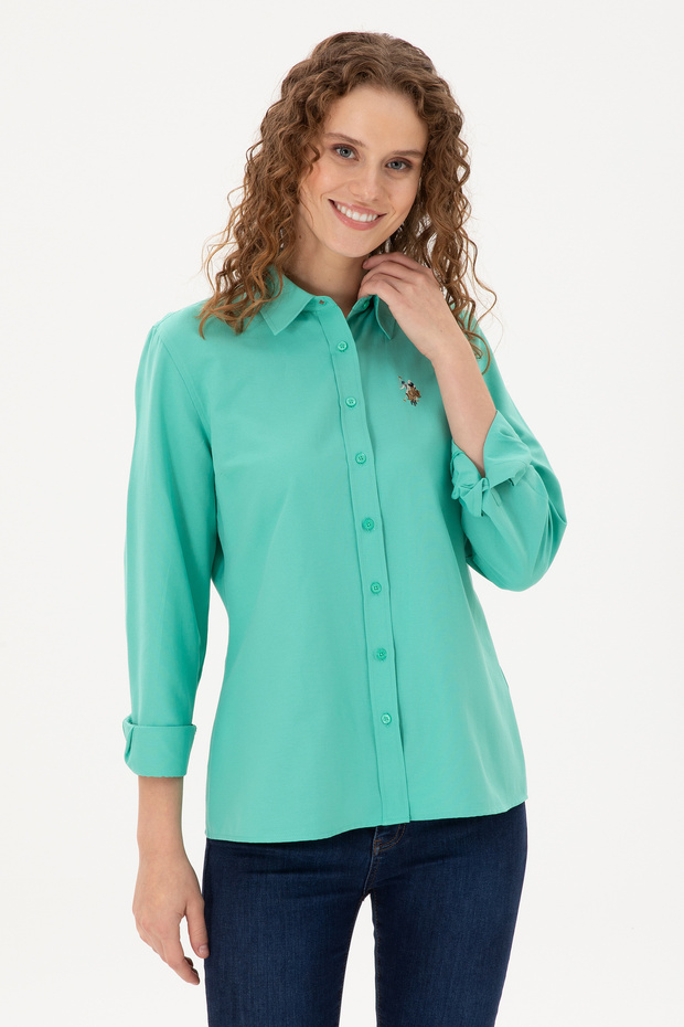 Women's Mint Long Sleeve Basic Shirt 50295704 -Vr152