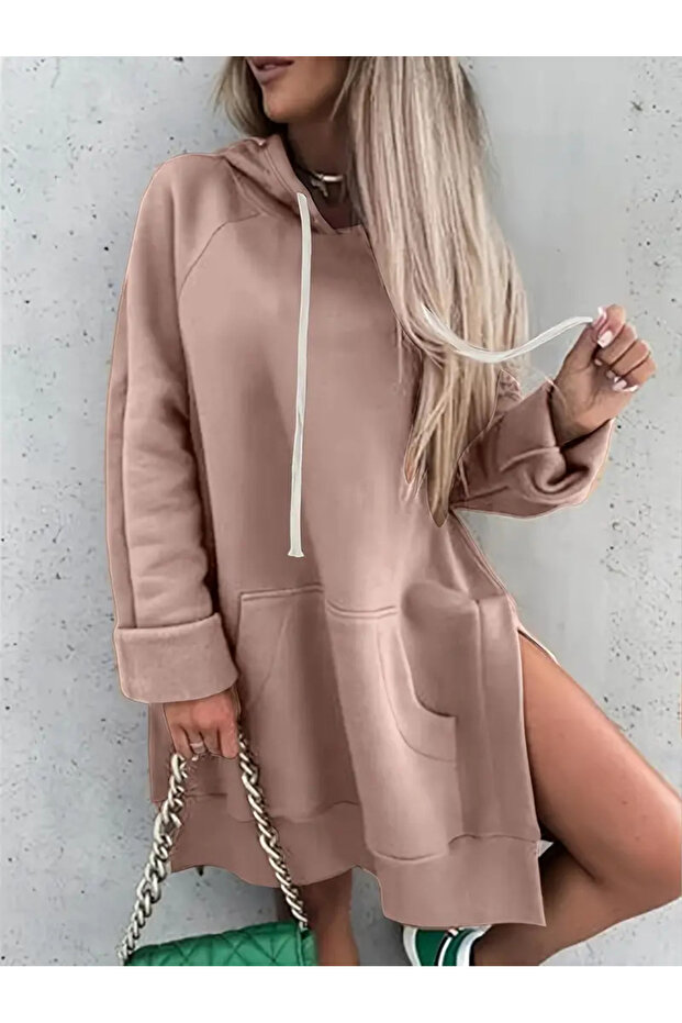 Şık Kapüşonlu sweatshirt Elbise - 3