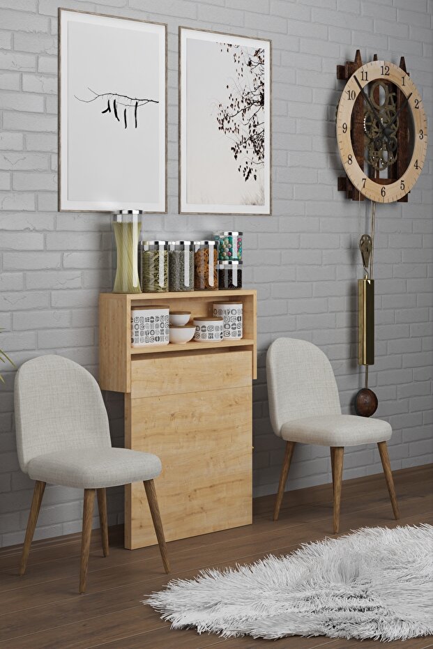 PİLEA PRATİK KATLANIR AKILLI MUTFAK MASASI SAFİR MEŞE - 1