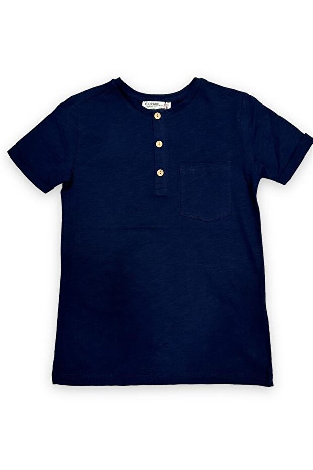 تيشيرت أساسي رقيق من القطن بثلاثة أزرار للأولاد - 3