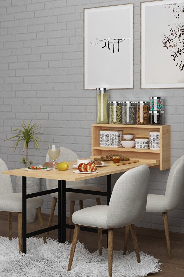 PİLEA PRATİK KATLANIR AKILLI MUTFAK MASASI SAFİR MEŞE - 4