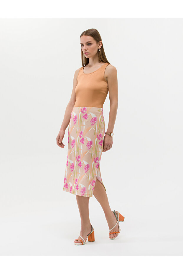 Camel Slim Fit Knitted Skirt 50263095-Vr233