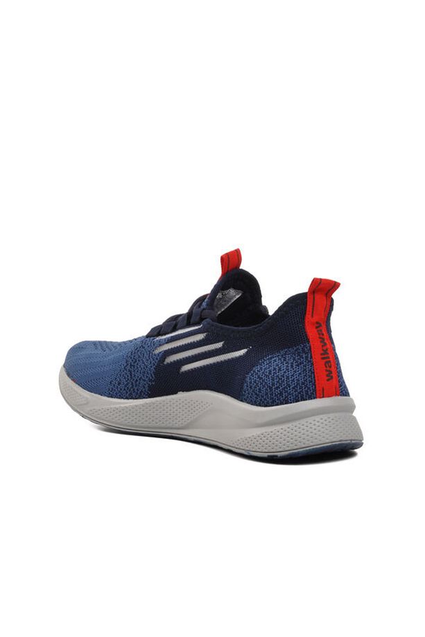 Lacivert Buz Kırmızı Fileli Hafif Unisex Spor Ayakkabı - 4