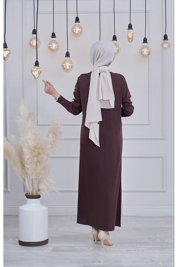 İNVEE Triko Elbise 6848S Kahve - 3