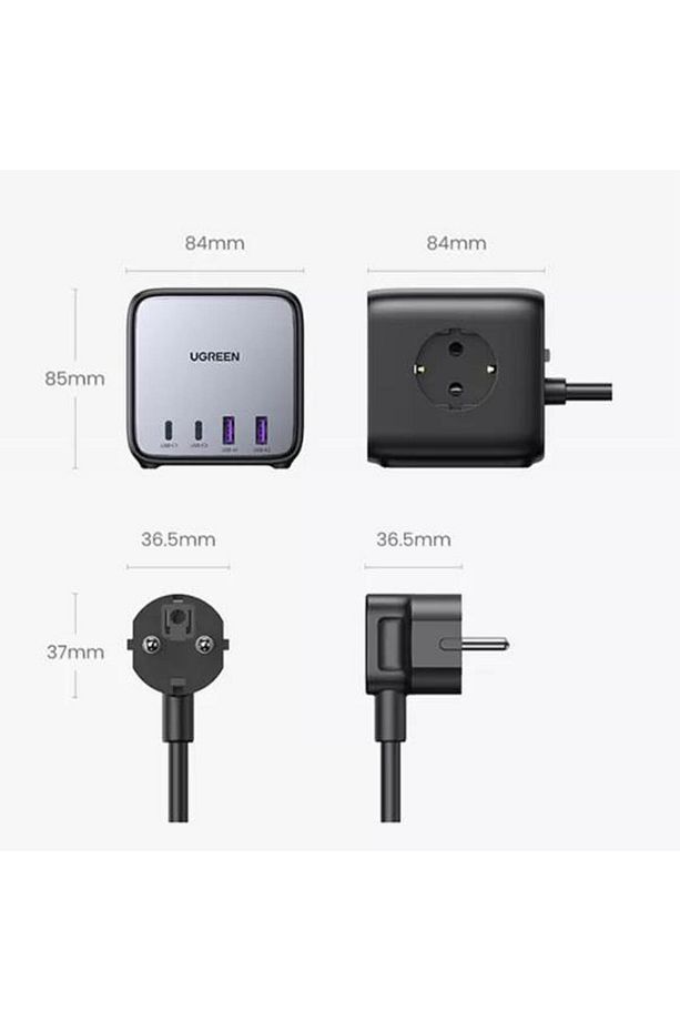 Diginest Cube 65w Gan 2 Hızlı Şarj Cihazı 2*usb / 2*type-c 3 Lü Akım Korumalı Küp Grup Priz - 7