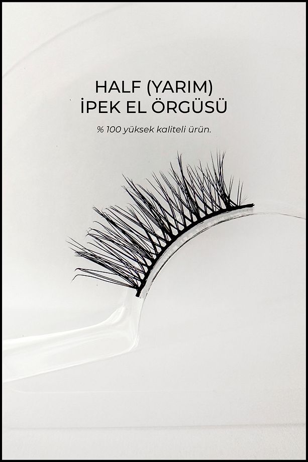 Half İpek Kirpik - Doğal ve Hafif Kirpik - Köşelere Takılan (Yarım Boy) Takma Kirpik - 1
