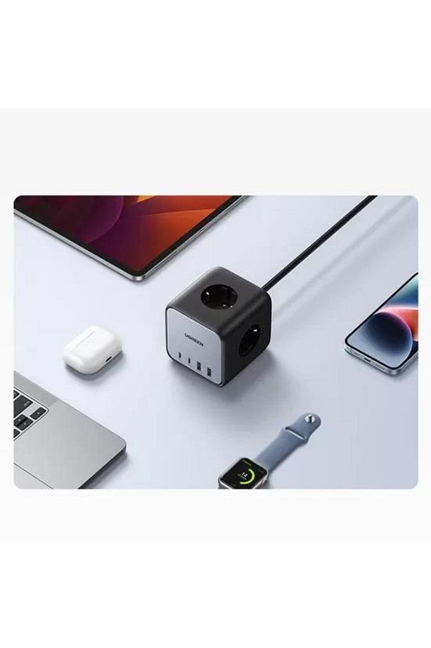 Diginest Cube 65w Gan 2 Hızlı Şarj Cihazı 2*usb / 2*type-c 3 Lü Akım Korumalı Küp Grup Priz - 5