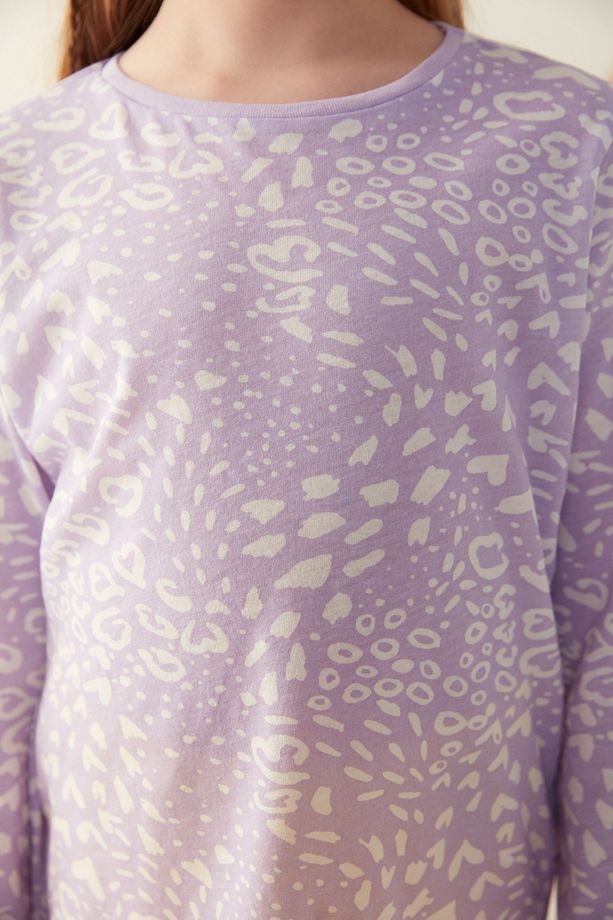 Lila-sarı Leoparlı 2li Pijama Takımı - 5