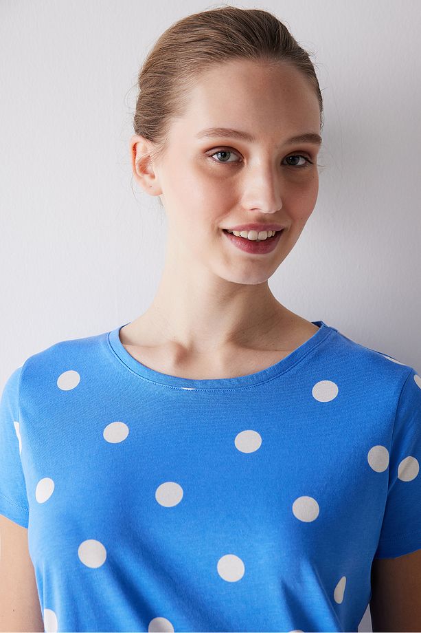 White Dotted Pantolon Pijama Takımı - 2