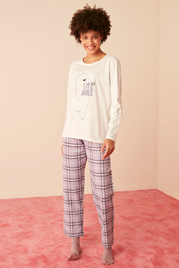 Love More Checked Trouser Set