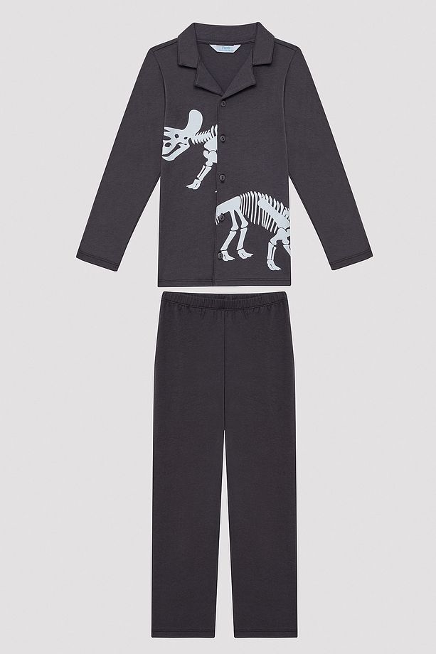 Erkek Çocuk Fosil Pijama Set - 1