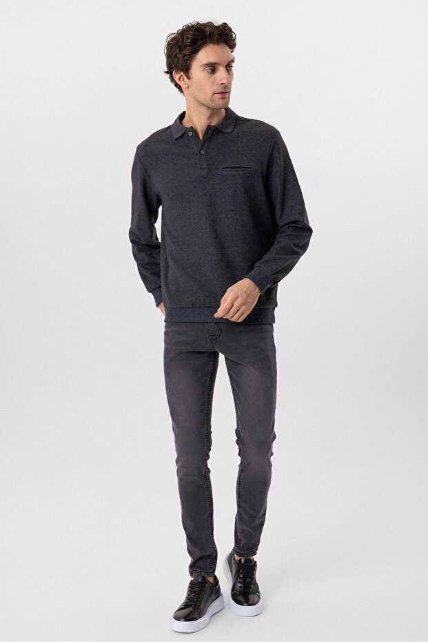 Polo Yaka Regular Kalıp Düz Triko - 3