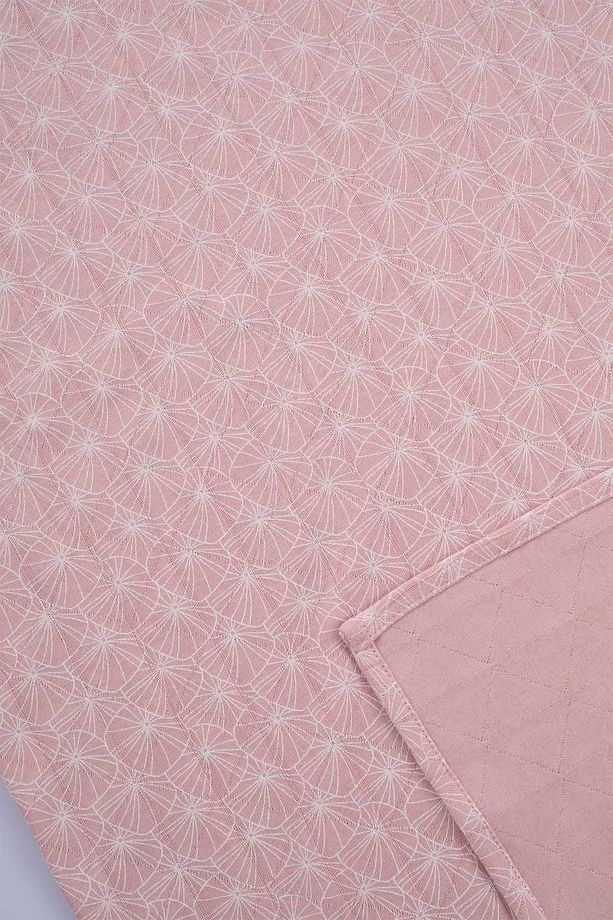 Çok Amaçlı Pamuklu Bebek Örtü Ve Kese Seti 100x100 Cm Pembe Yapraklar - 3