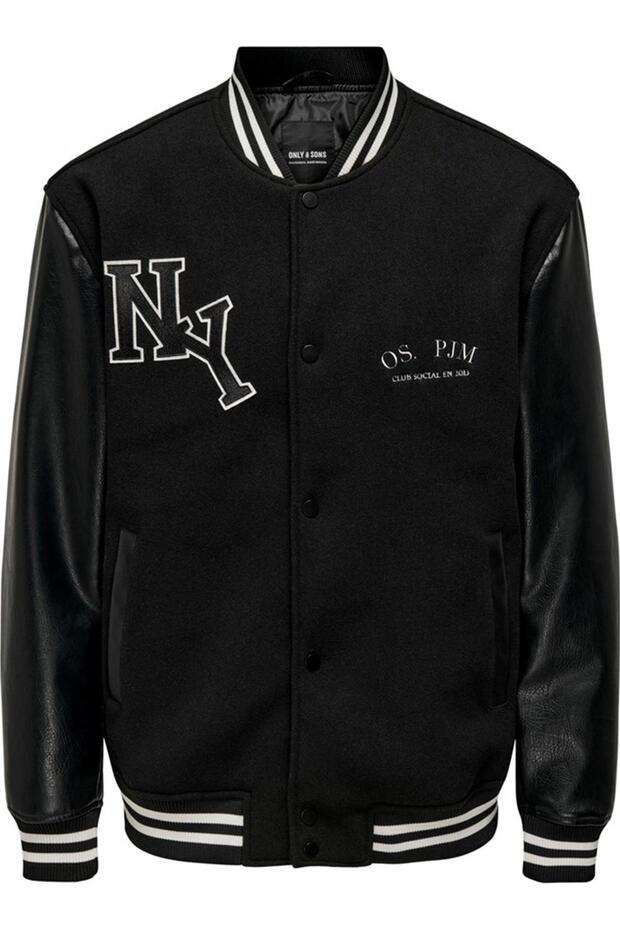 ONSJAY VARSITY 23 JACKET OTW SİYAH - 1
