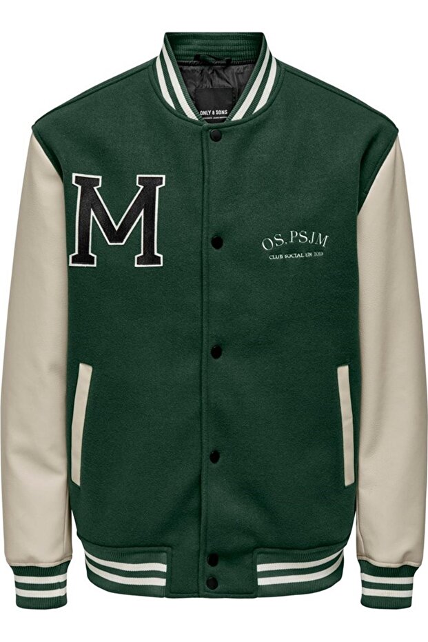 ONSJAY VARSITY 23 JACKET OTW YEŞİL - 3