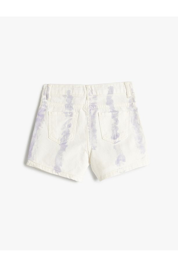 Kot Şort Mini Batik Desenli Pamuklu - 2