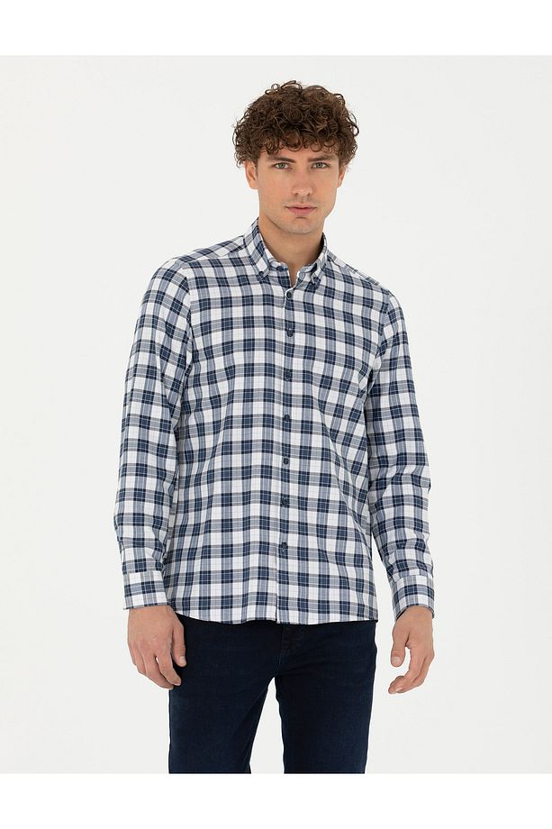 Lacivert Regular Fit Uzun Kollu Gömlek 50277746-vr033 - 3