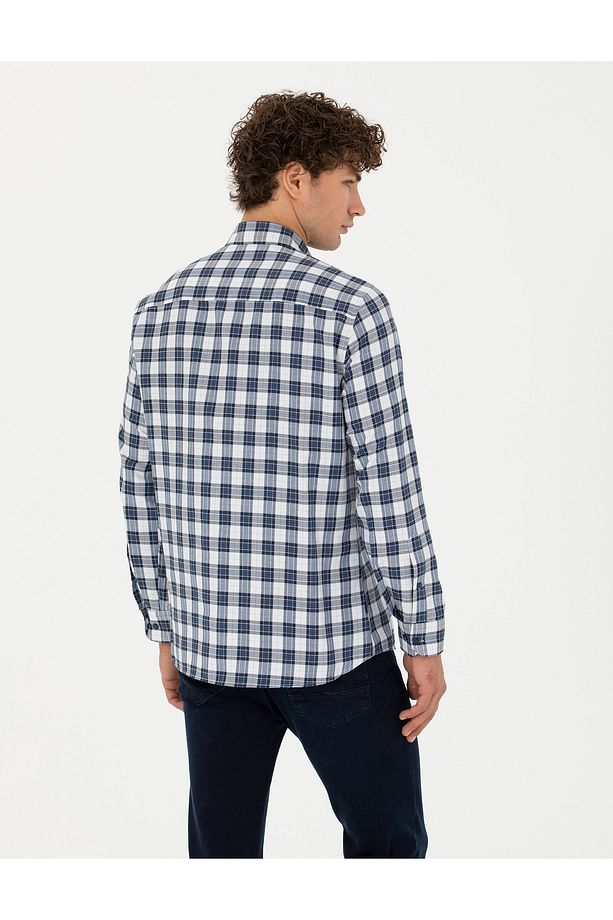Lacivert Regular Fit Uzun Kollu Gömlek 50277746-vr033 - 5