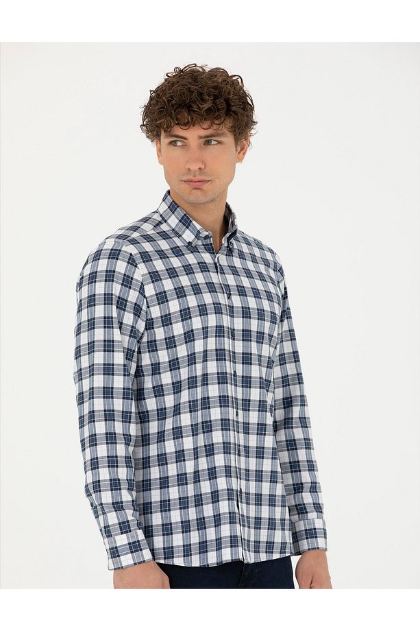 Lacivert Regular Fit Uzun Kollu Gömlek 50277746-vr033 - 1