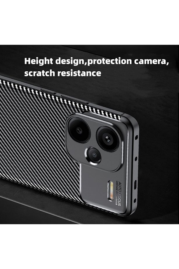 Redmi Note 13 Pro Plus | Kılıf Kamera Çıkıntılı Karbon Fiber Desenli Renk Atmaz Koruyucu Kapak - 3