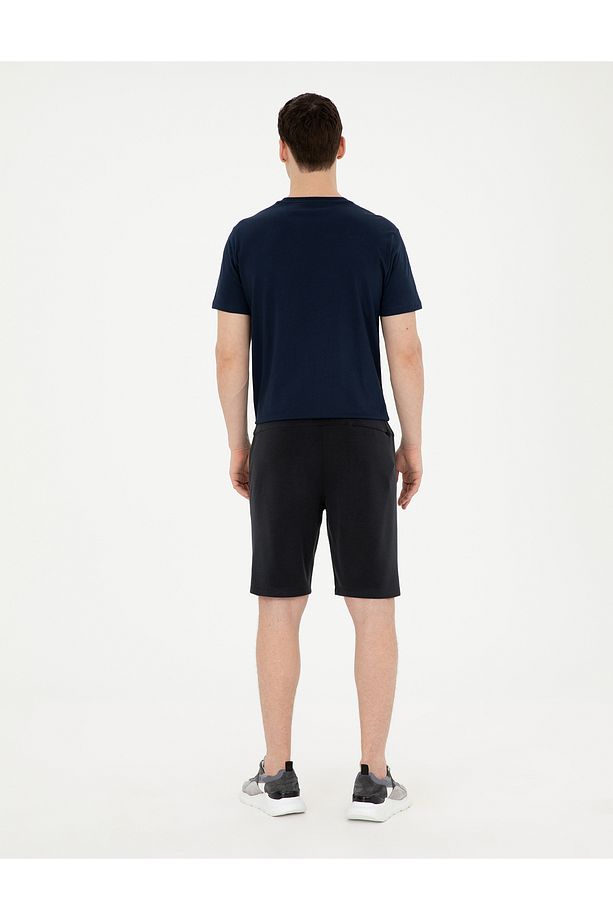 Siyah Slim Fit Örme Şort 50282267-VR046 - 4