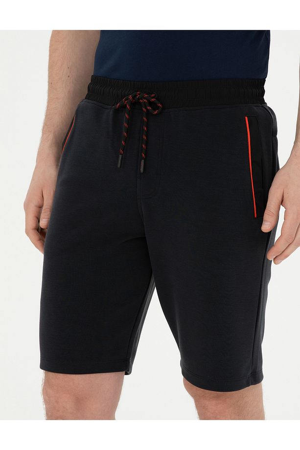 Siyah Slim Fit Örme Şort 50282267-VR046 - 6
