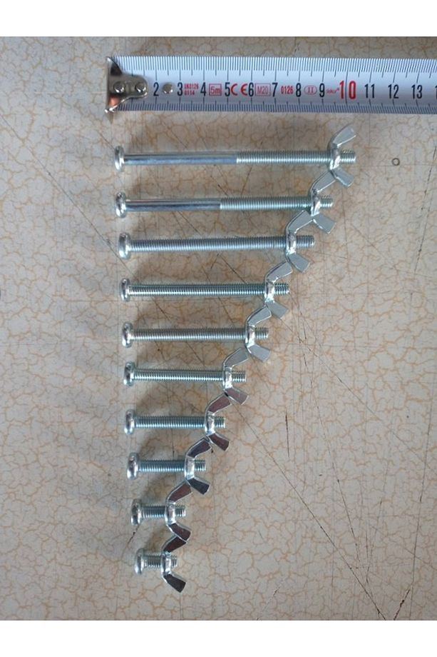 10 Adet Kelebek Somunlu M6x60 Civata - 1