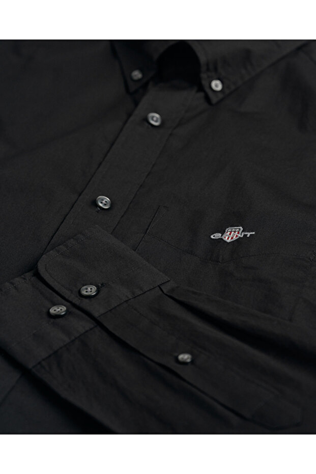 Erkek Siyah Regular Fit Gömlek - 7