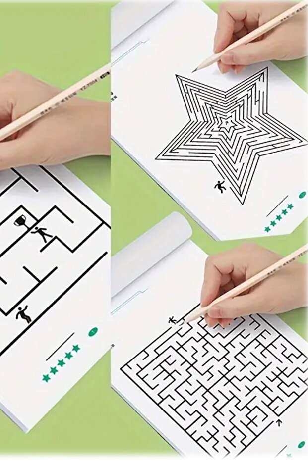 192 Pattern Concentration Maze Tutorial Book, Student Thinking Development Attention Game Puzzle Intelligence - 5