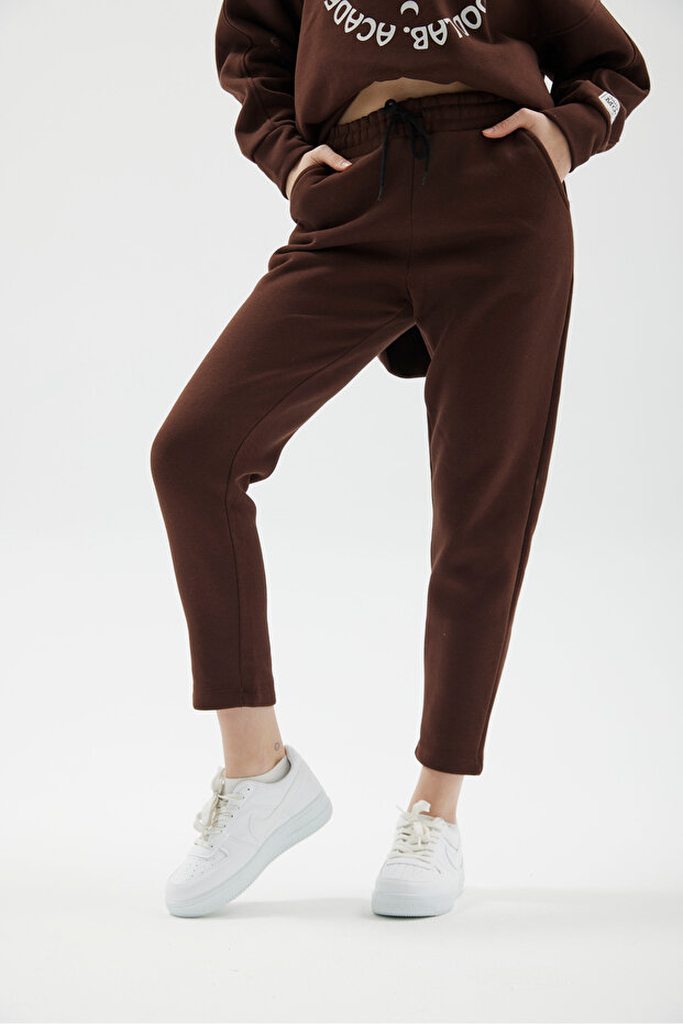 KISA PAÇA BELİ LASTİKLİ CEPLİ RAHAT ÖRME PANTOLON EŞOFMAN - 3