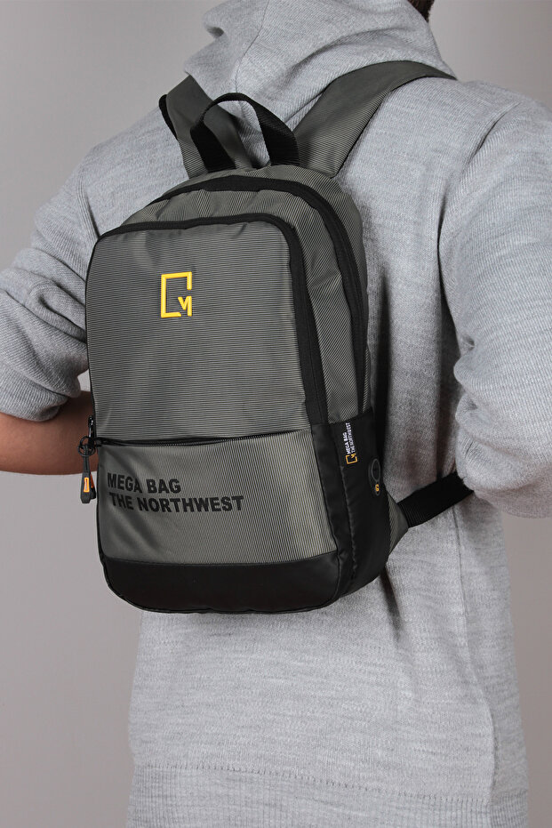 حقيبة ظهر مقاومة للماء باللون الرمادي Mega-1028 - 2