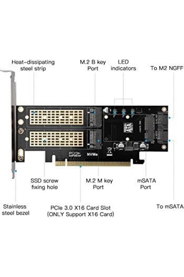 Pci express 16x Nvme ngff msata çevirici pcie 16x msata çevirici pci exp 16x ngff çevirici pci-exp 1 - 6