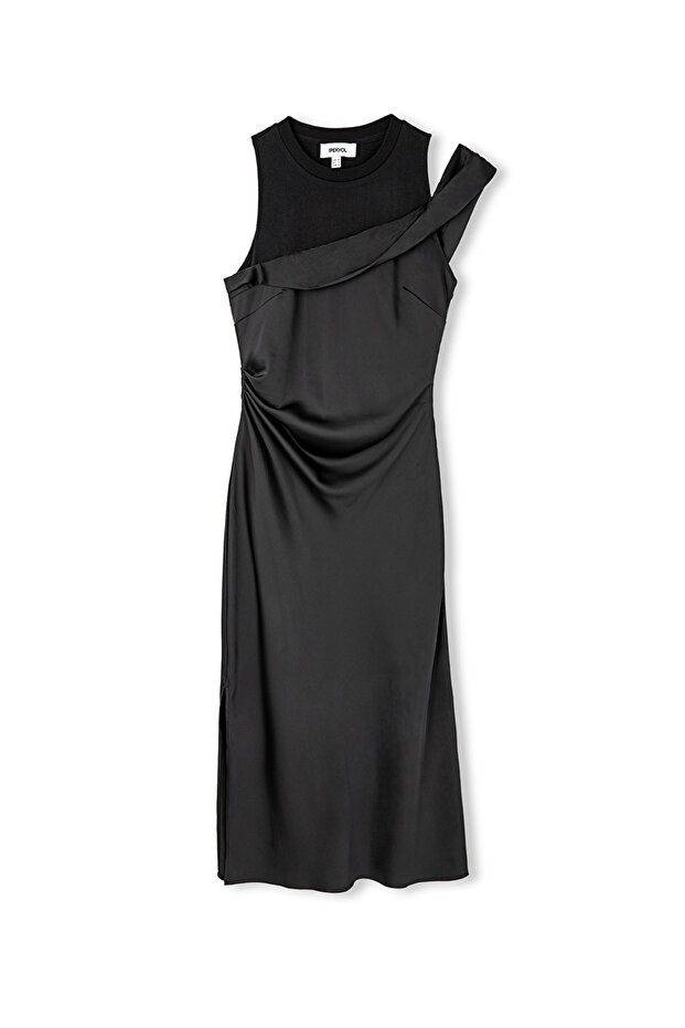 Penye mix drapeli elbise - 3