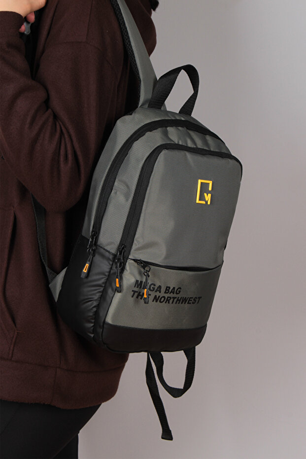 حقيبة ظهر مقاومة للماء باللون الرمادي Mega-1028 - 1
