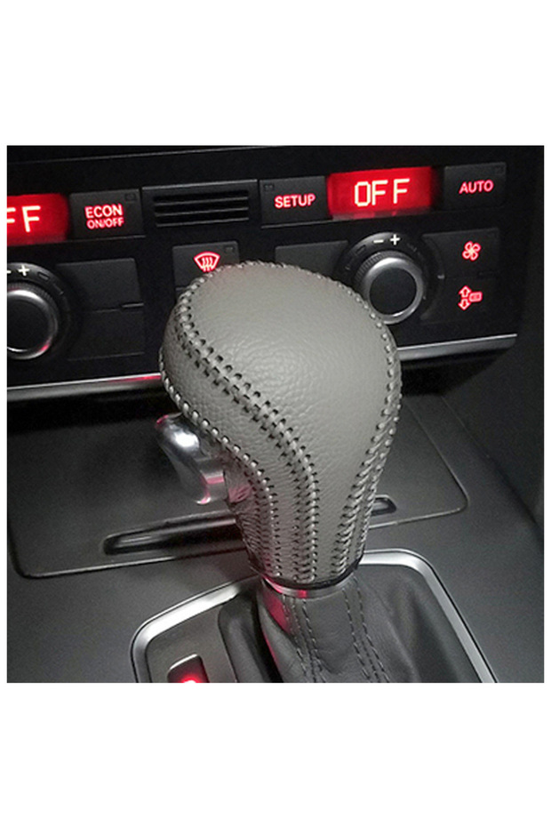 Audi Automatic Gear Shift Knob Cover Gray Color for A4 A5 A6 Q5- Audi Leather Knob Case