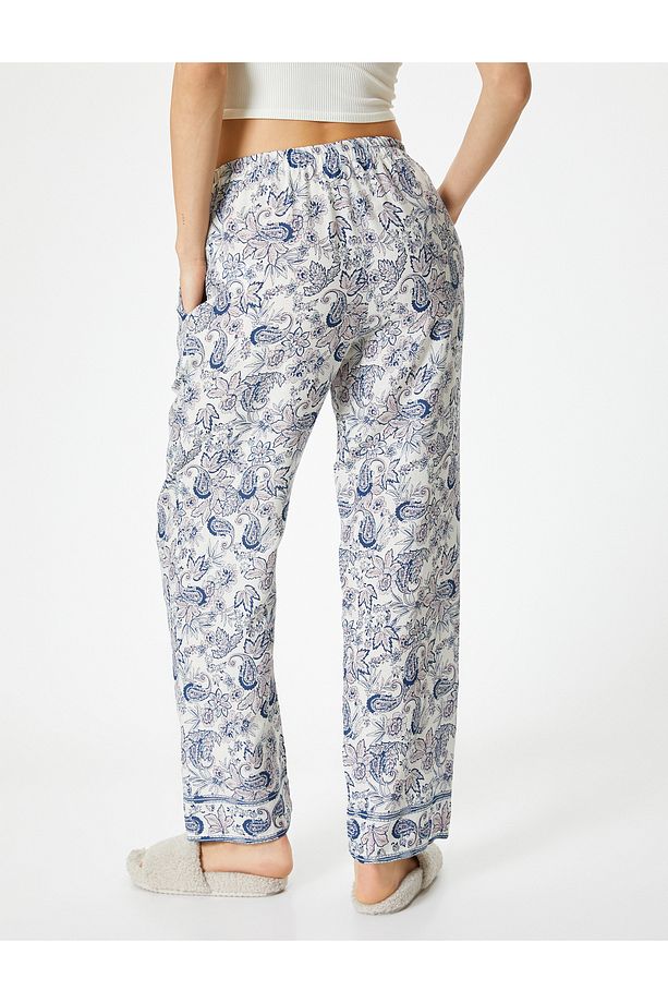 Çiçekli Pijama Altı Beli Lastikli - 4